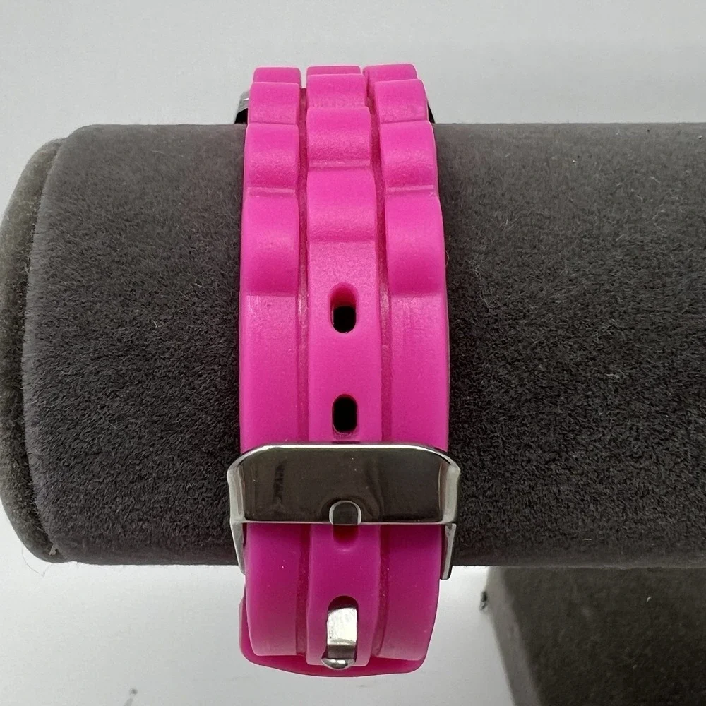 Minnie Mouse Accutime Girls Analog Watch Pink Silicone Band Time Learning Disney
